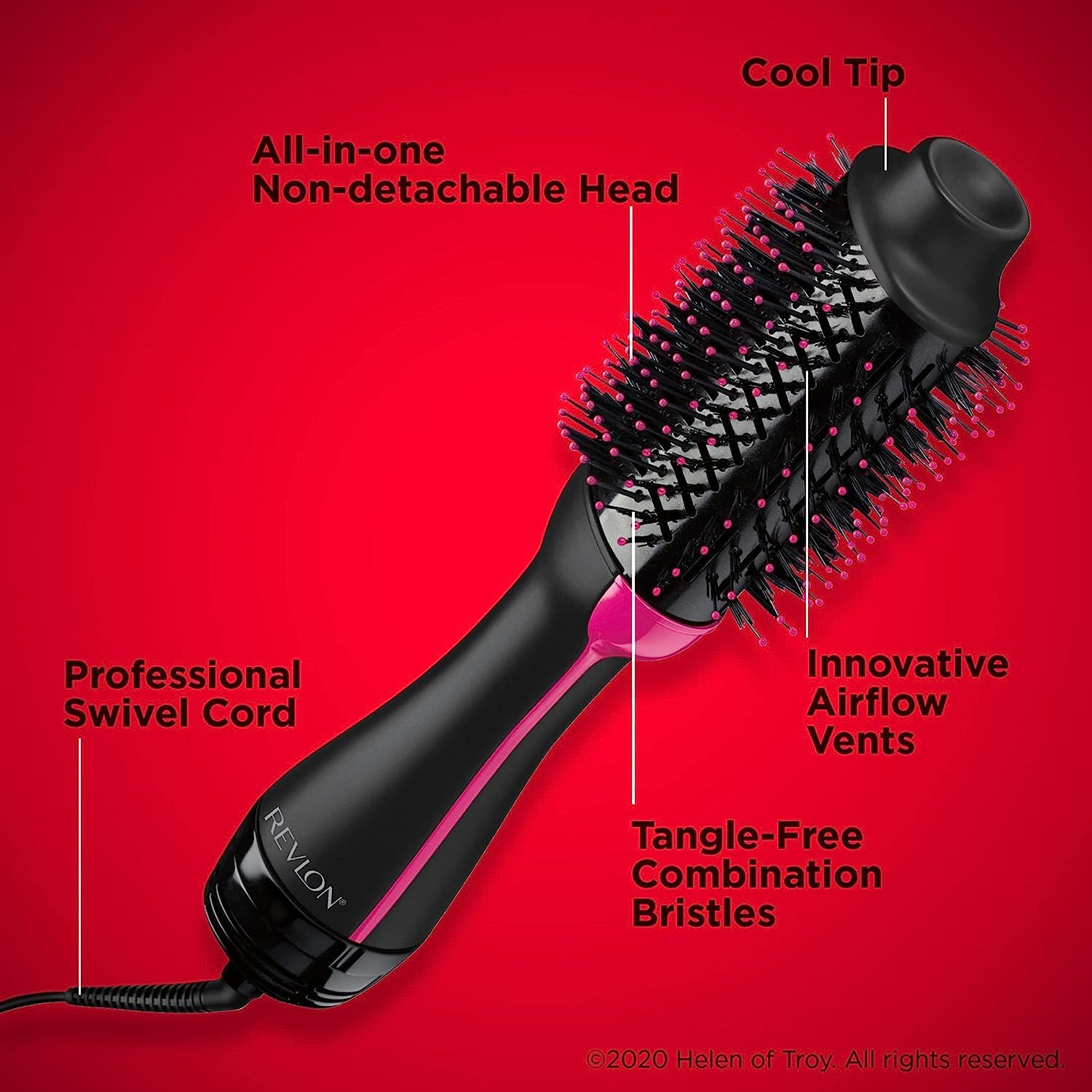 REVLON One-Step Hair Dryer And Volumizer Hot Air Brush, Black | Amazon (US)