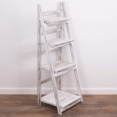 Milltown Merchants Ladder Shelf - Wooden Ladder Bookshelf - Leaning Bookshelf - Rustic Bookcase - Fo | Amazon (US)