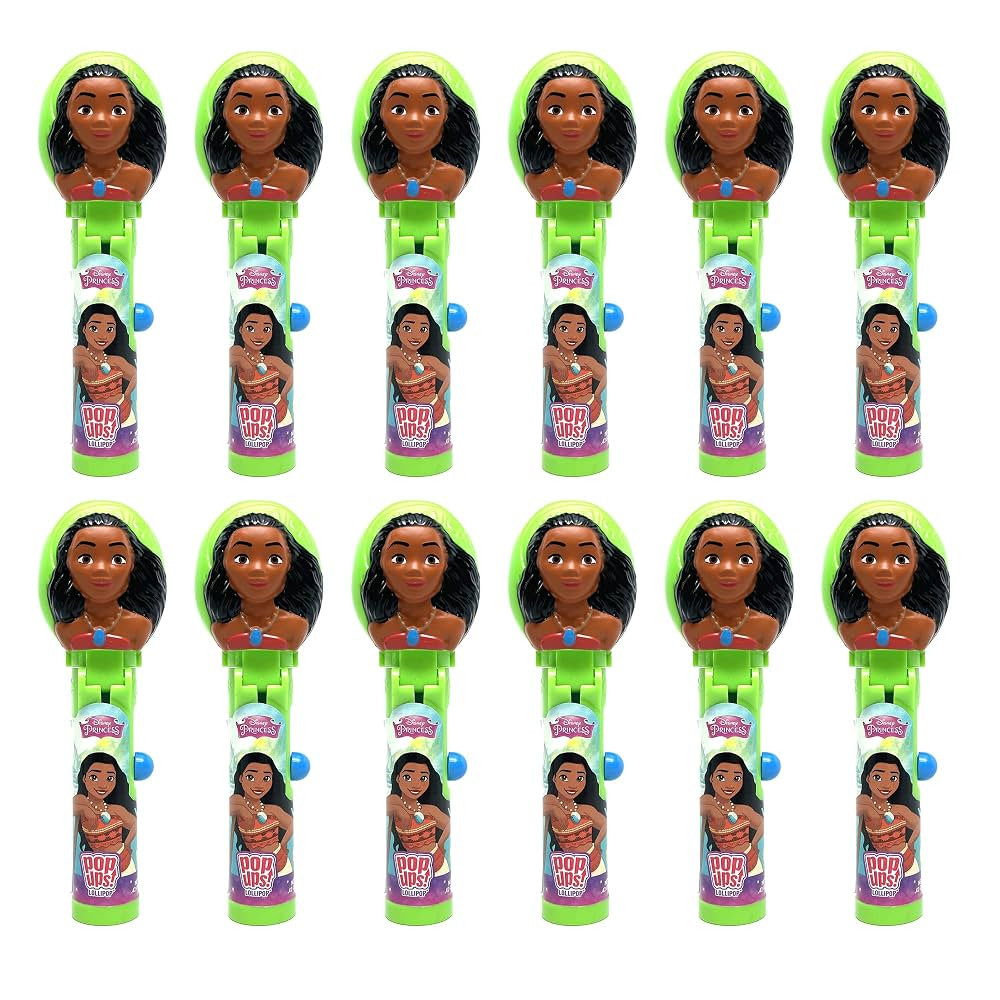 Pop Ups! Moana Lollipop Holder | Collectable Moana Toy Lollipop Case | Halloween, Party Favors for Goodie Bags, Piñata Candy, Game Prizes | Bulk Set of 12 | Lollipops Included | Amazon (US)