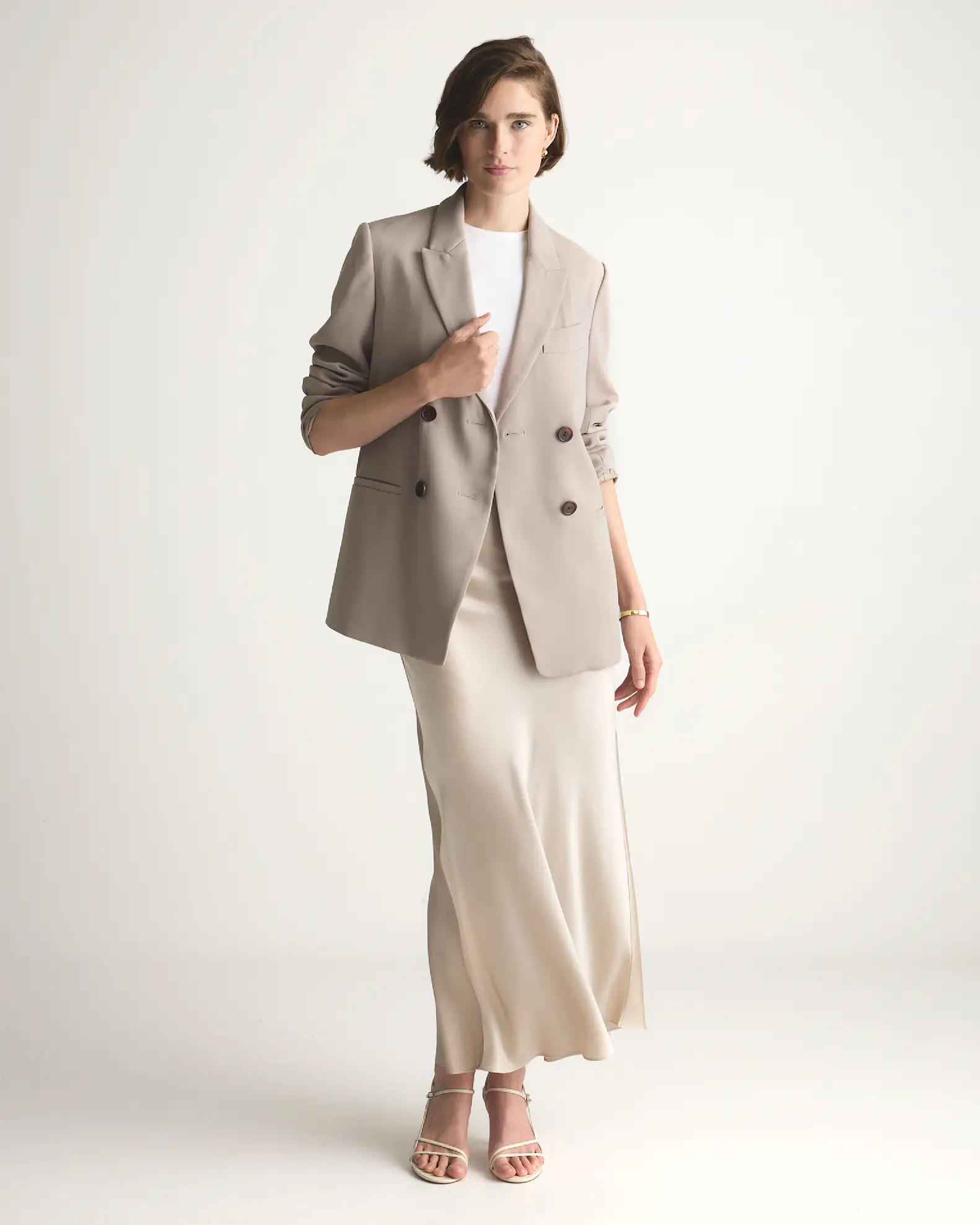 100% Washable Silk Maxi Skirt in Champagne | Quince