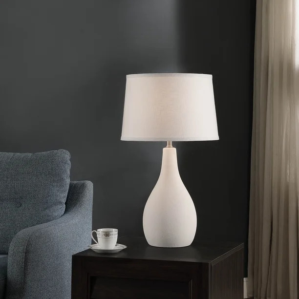 Better Homes & Gardens White Texture Tear Drop 19" Table Lamp - Walmart.com | Walmart (US)