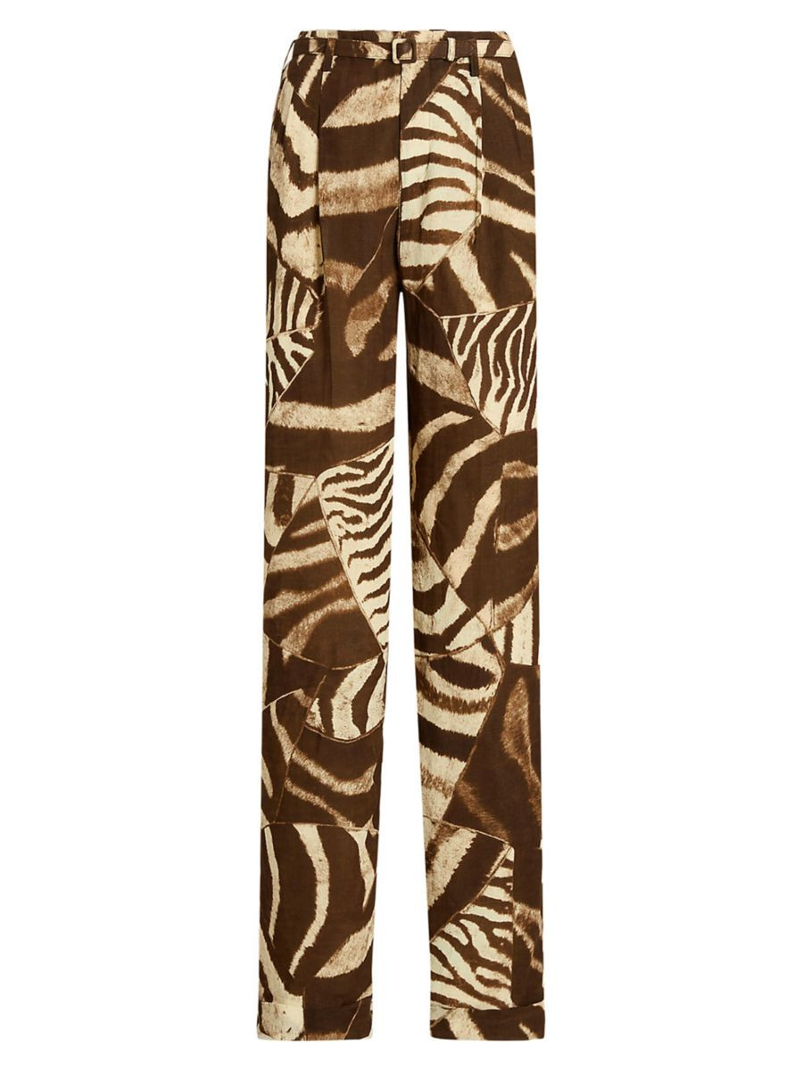 Stamford Patchwork Animal-Print Pants | Saks Fifth Avenue