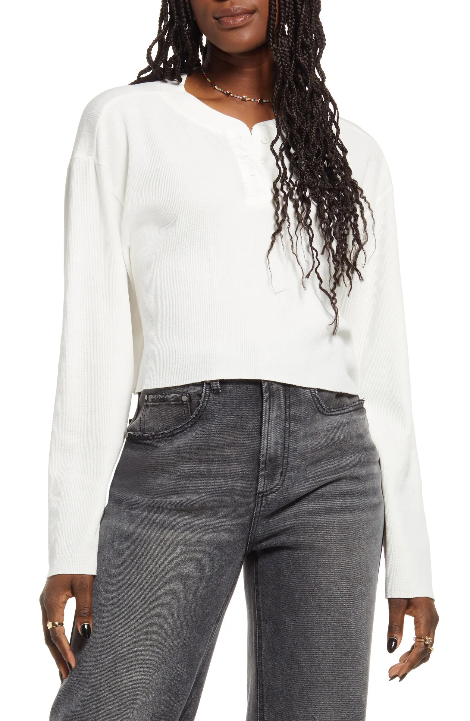 BP. Cotton Blend Thermal Henley | Nordstrom | Nordstrom