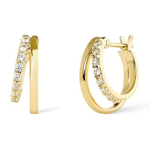 Ana Luisa Double Hoop Earrings for Women - 14K Gold Plated & Silver Rhodium Huggie Hoops - Hypoallergenic, Water-Resistant, Tarnish-Free, Small, Dainty & Trendy Two Hoop Earring Styles | Amazon (US)