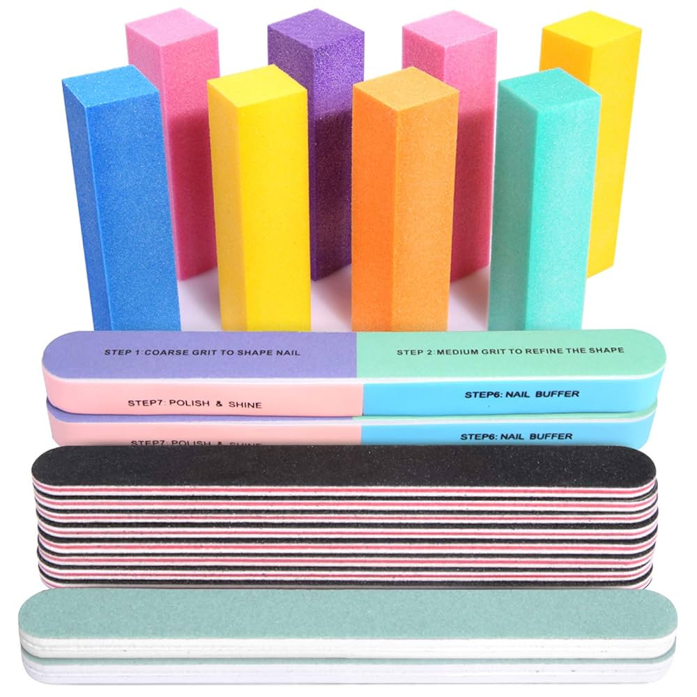 FANDAMEI Nail Files and Buffers, 20PCS Professional Manicure Tools Kit. Rectangular Buffer Block ... | Amazon (US)