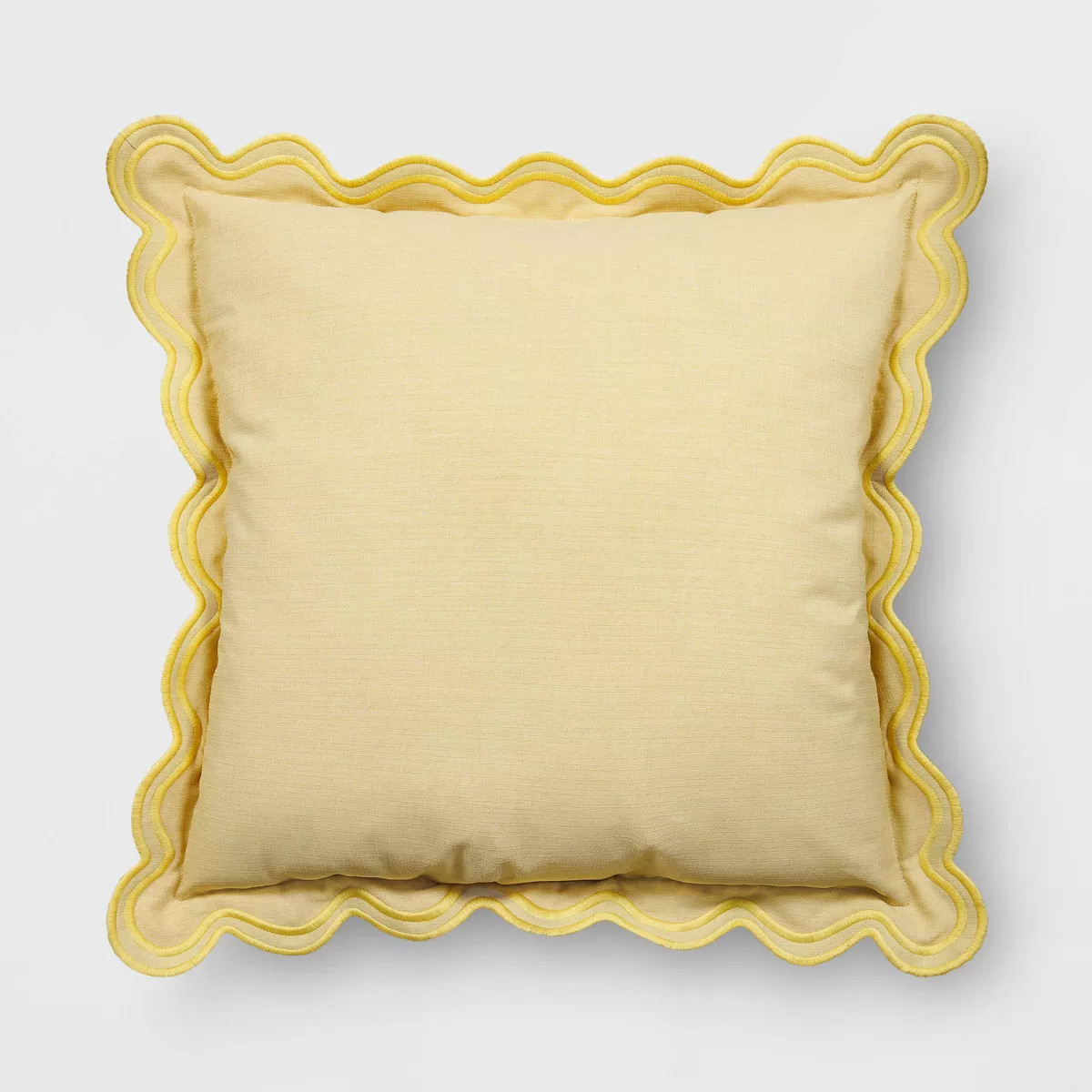 20"x20" Scalloped Square Outdoor Throw Pillow Yellow - Threshold™ | Target