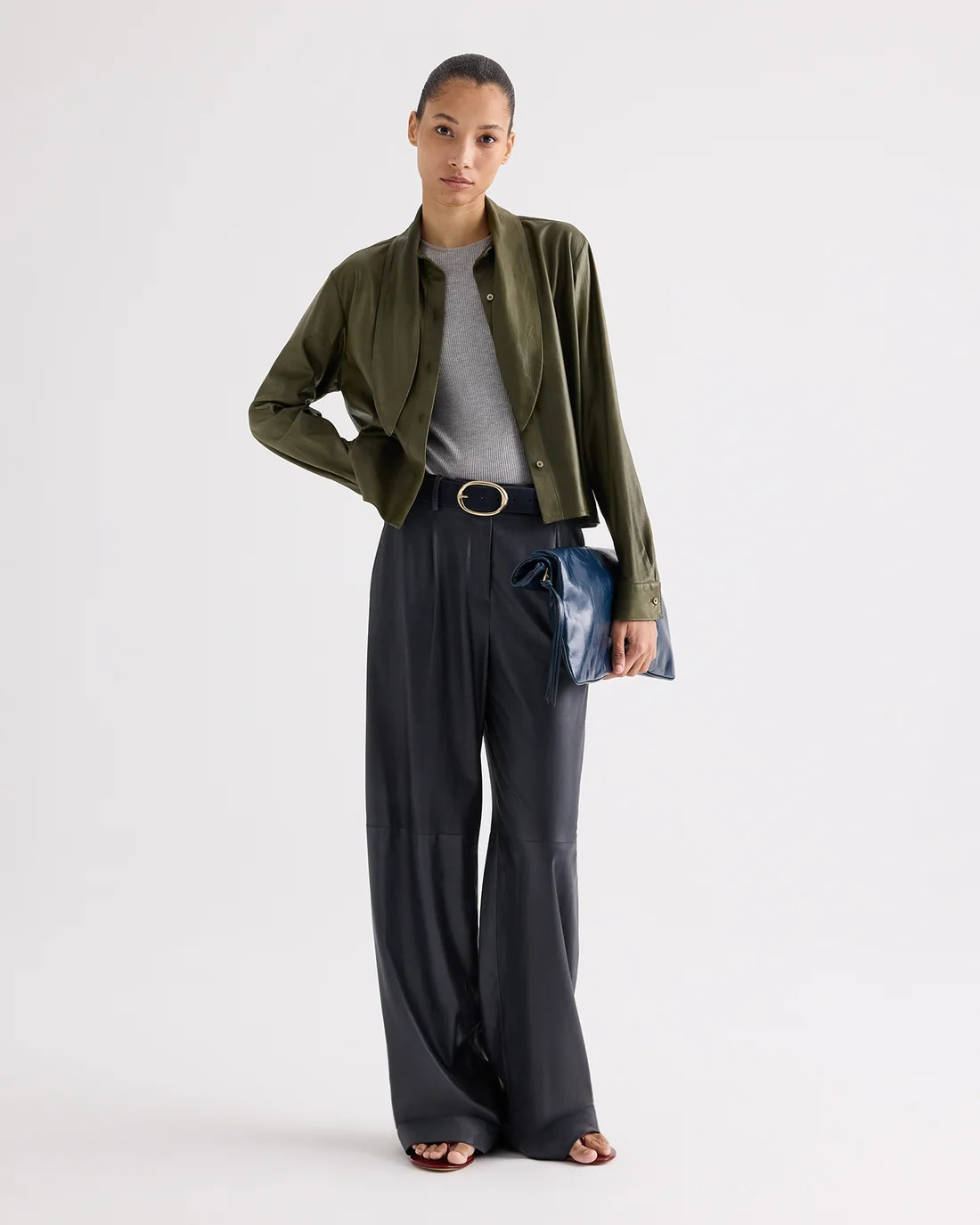 Women's Paper Leather Pant in Midnight | TWP | TWP