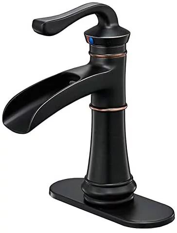 BWE Oil Rubbed Bronze Waterfall Single Hole One Handle Commercial Bathroom Sink Faucet Lavatory F... | Walmart (US)