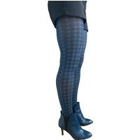Black & Denim Houndstooth Patterned Tights For Women | Etsy (US)