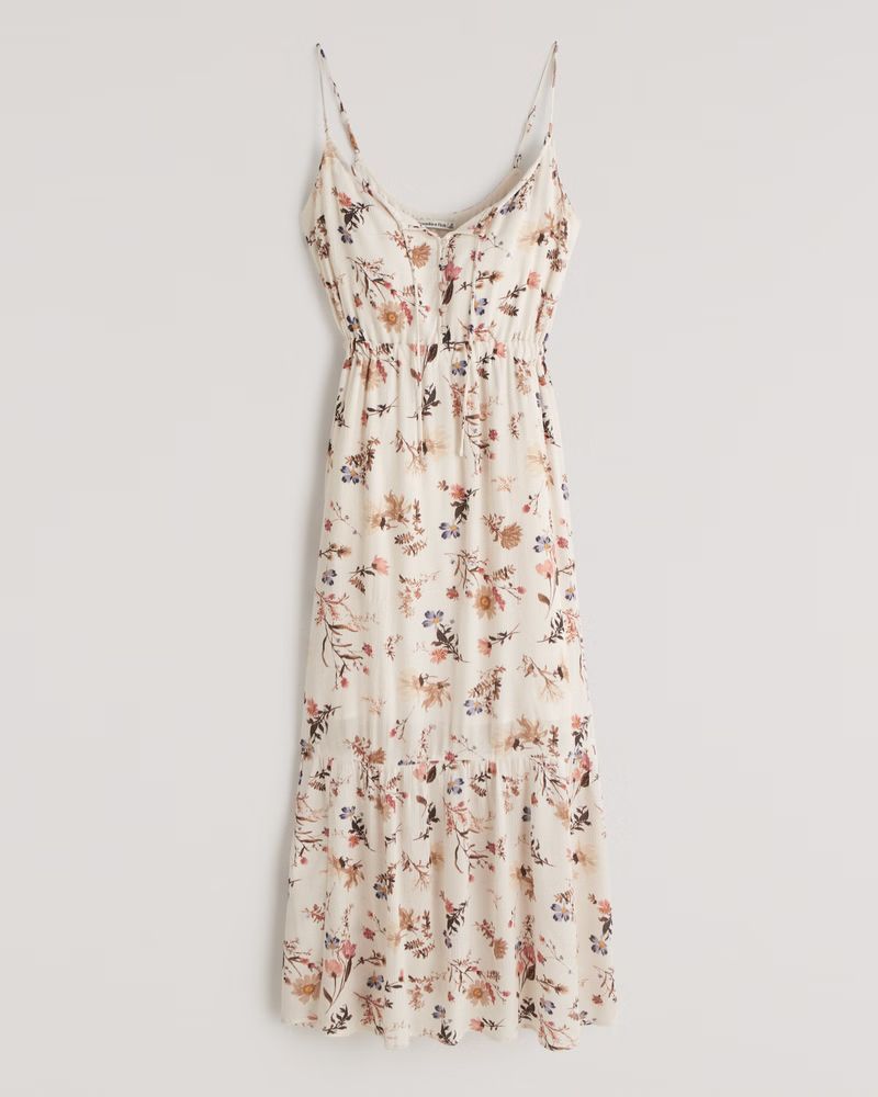 Easy Waist Tiered Midaxi Dress | Abercrombie & Fitch (US)
