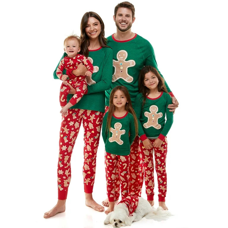 Derek Heart Gingerbread Cookie Matching Family Christmas Pajamas Set - Walmart.com | Walmart (US)