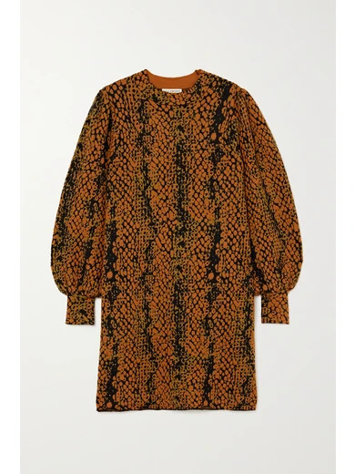 Ulla Johnson - Lina Wool-jacquard Mini Dress - Tan | NET-A-PORTER (US)