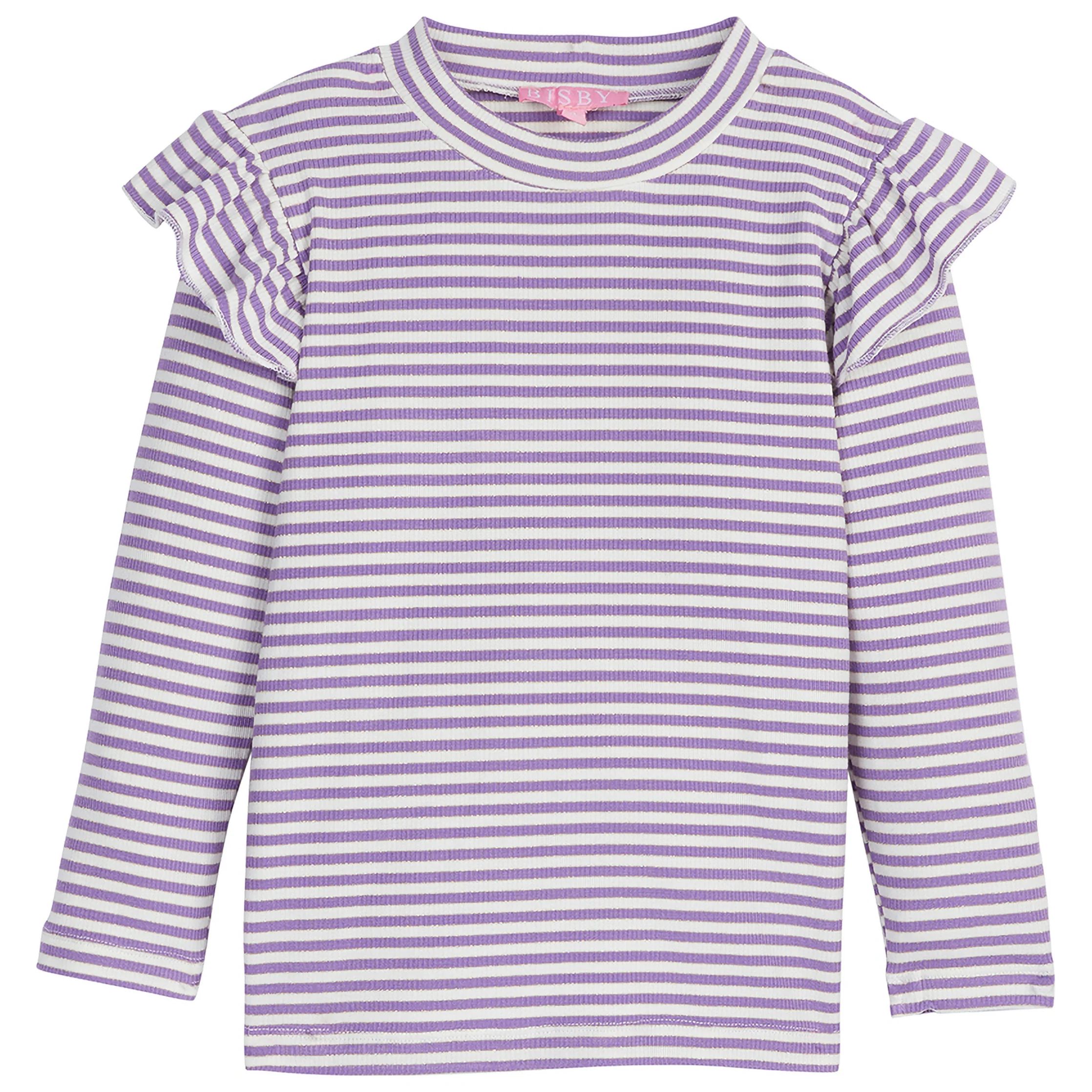 Sadie Top - Lilac Sparkle Stripe | BISBY Kids
