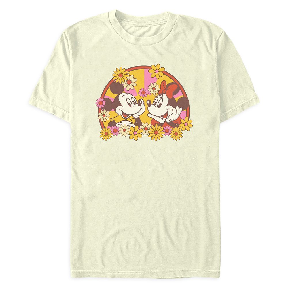 Mickey and Minnie Mouse Floral T-Shirt for Adults | Disney Store