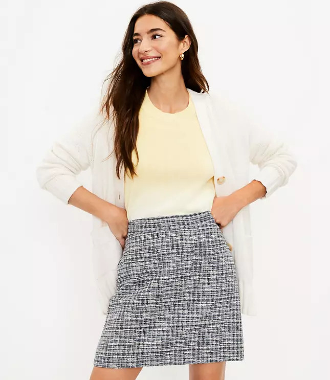 Tweed Pocket Shift Skirt | LOFT