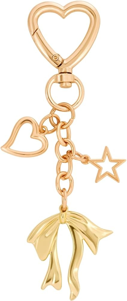 Cute Bow Keychain Elegant Bow Bag Charm Heart Keychain for Women Keys Bag Purse Decor Friend Sist... | Amazon (US)