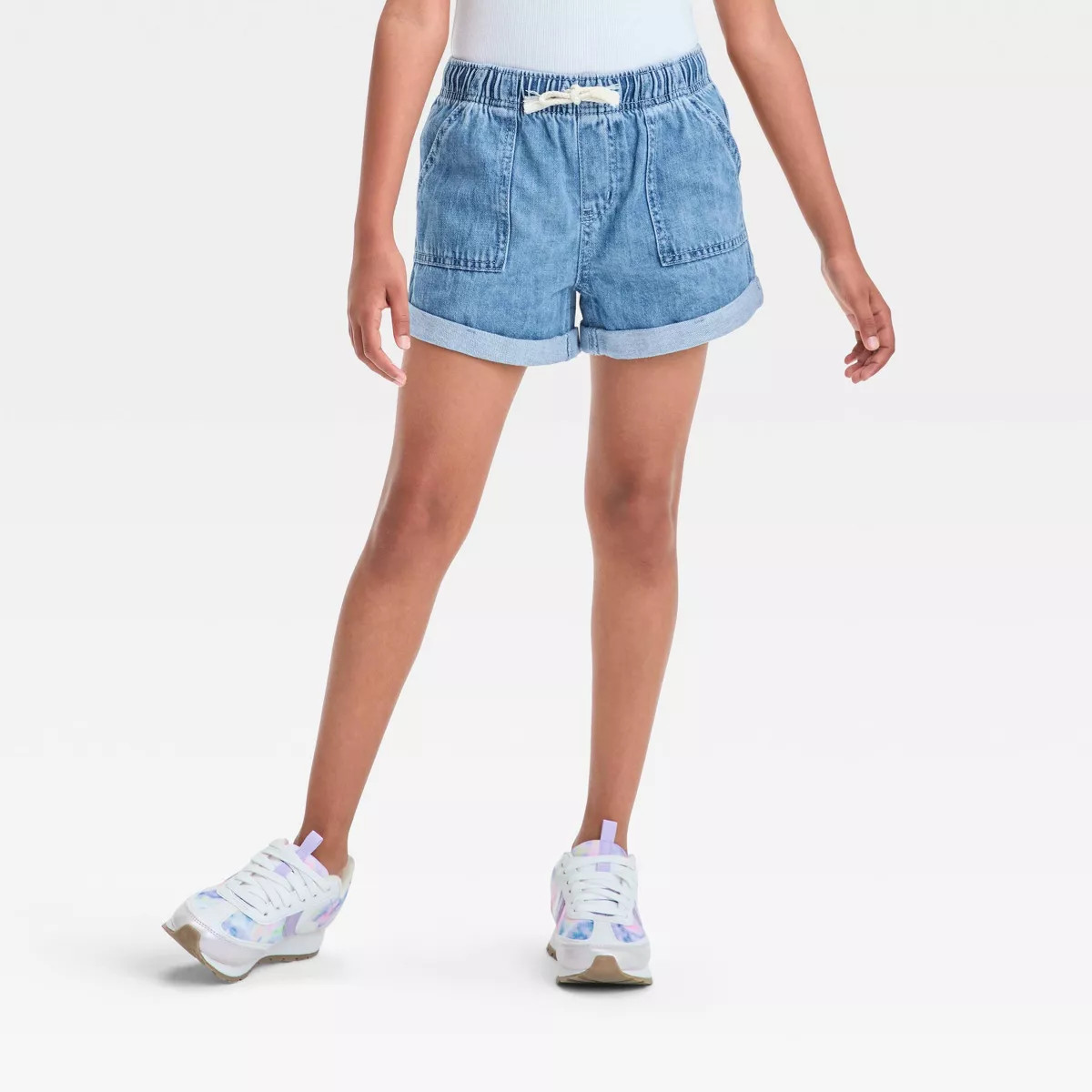 Girls' High-Rise Pull-On Denim Utility Shorts - Cat & Jack™ | Target
