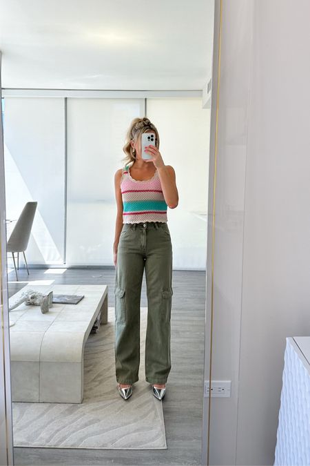 Steve Madden heels, green cargo pants, z supply, color crochet top, summer outfit, vacation outfit, going out fashion, mango pants, Nordstrom outfit 

#LTKParties #LTKFestival #LTKShoeCrush