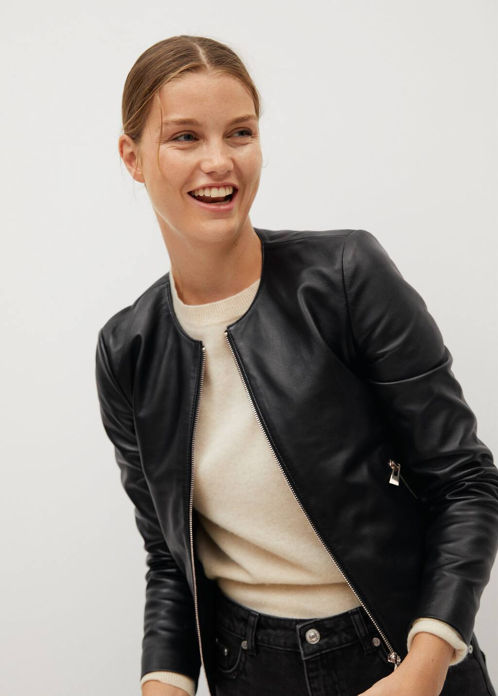 Leather biker jacket | MANGO (US)
