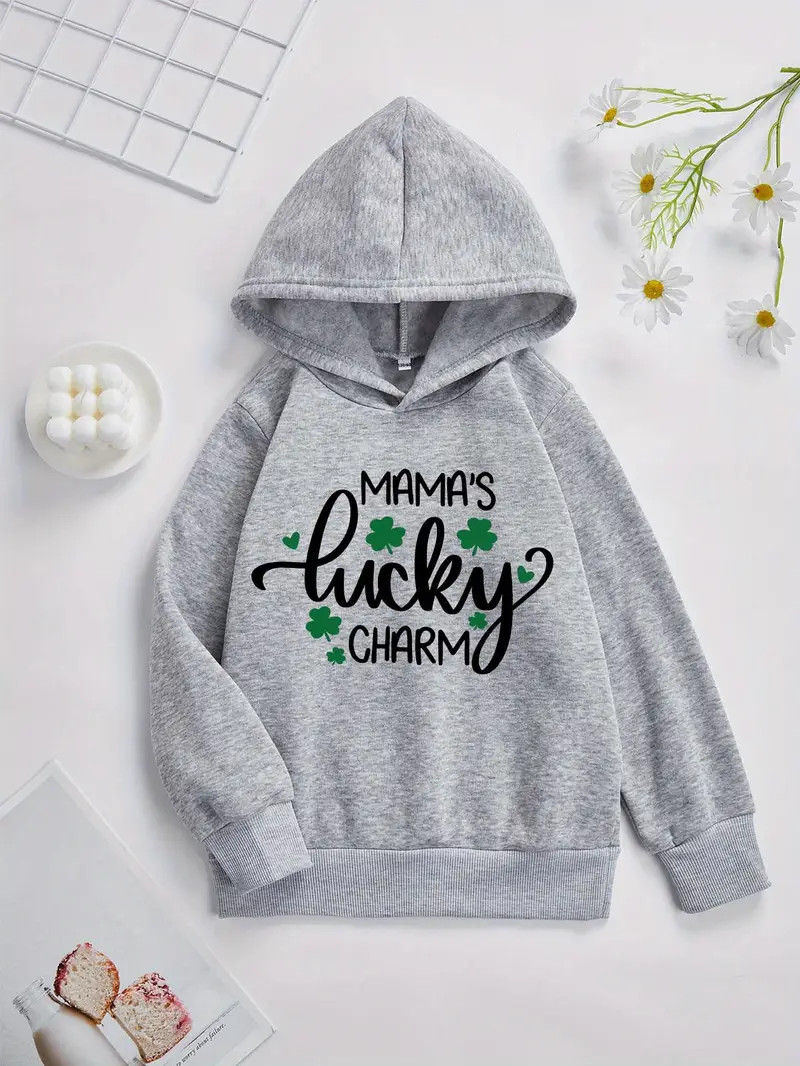 St Patrick's Day Boys Shamrock & Letter Print Pullover Hoodie, Long Sleeve Hooded Top, Casual Kid... | Temu Affiliate Program