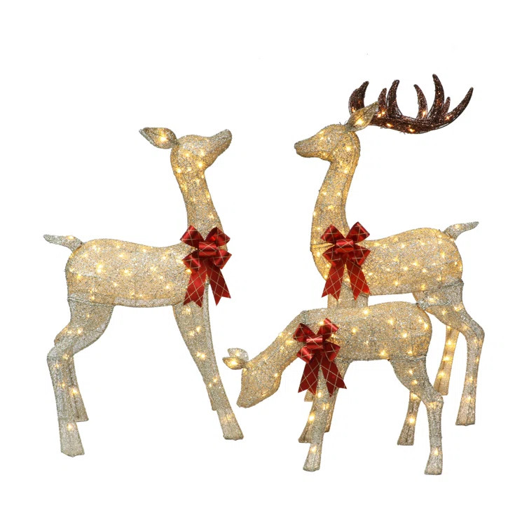 Led Lights 3 Piece Deer Family Set | Birch Lane