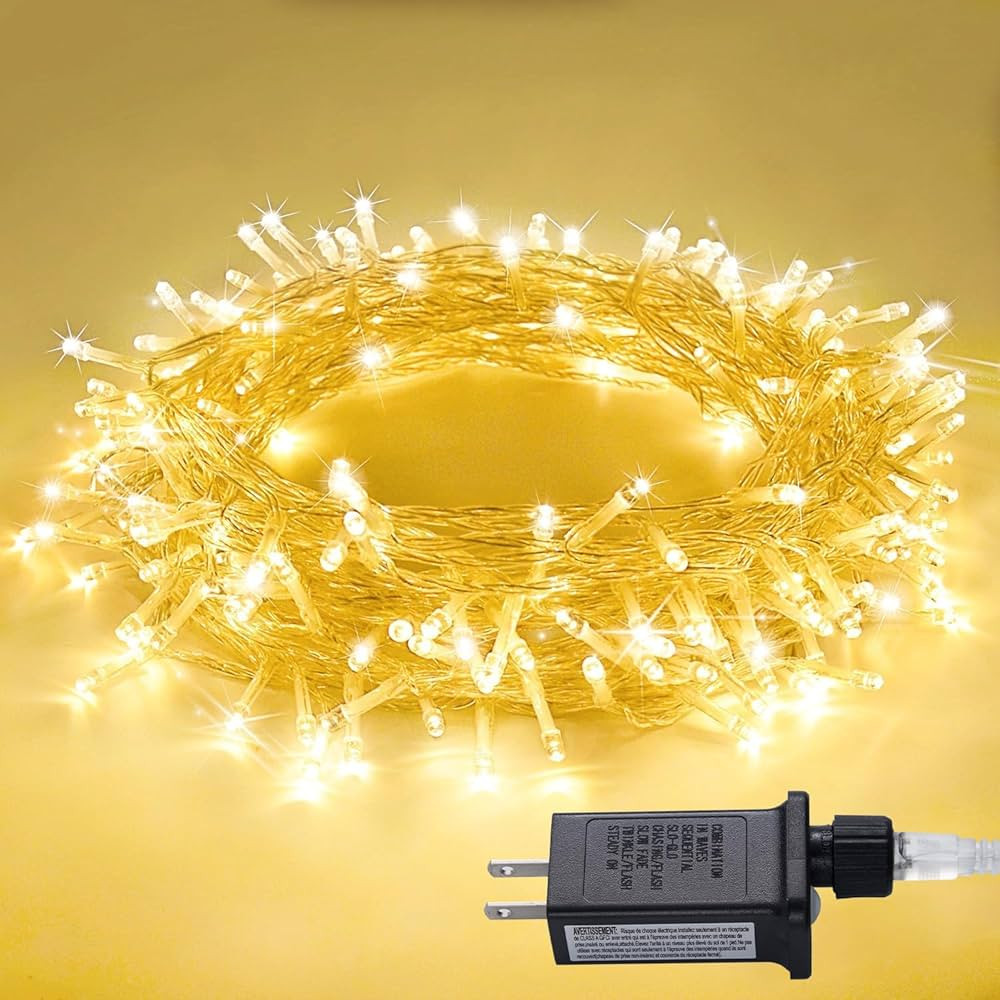 JMEXSUSS Connectable Warm White String Lights Indoor Bedroom, 8 Modes Christmas String Light Plug... | Amazon (US)