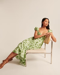 Women's Ruffle Sleeve Poplin Midaxi Dress | Women's Dresses & Jumpsuits | Abercrombie.com | Abercrombie & Fitch (US)