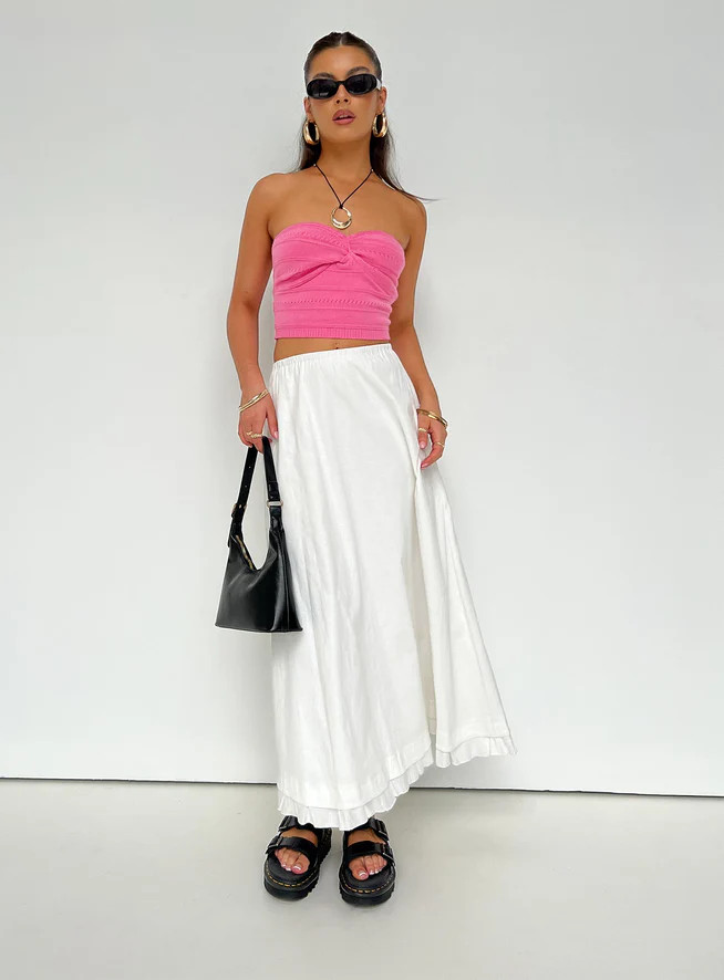 Empress Of Love Maxi Skirt White | Princess Polly US