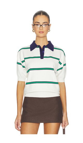 ALL THE WAYS x Ivana Ramirez Francesca Polo Top in White,Green. - size S | Revolve Clothing (Global)