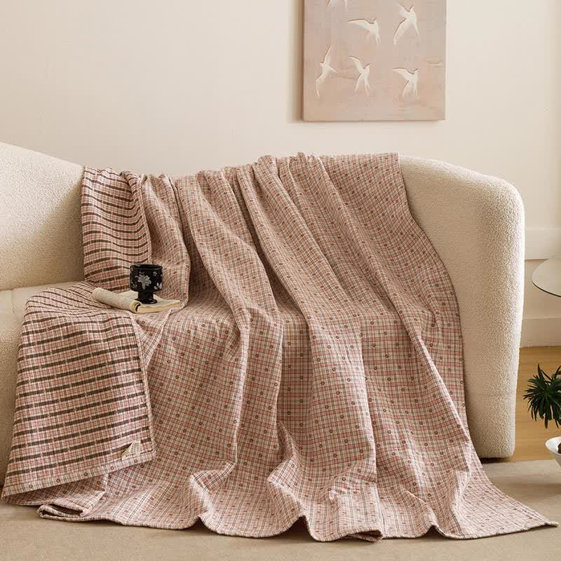 Ownkoti Triple Layer Plaid Cotton Muslin Quilt | Ownkoti