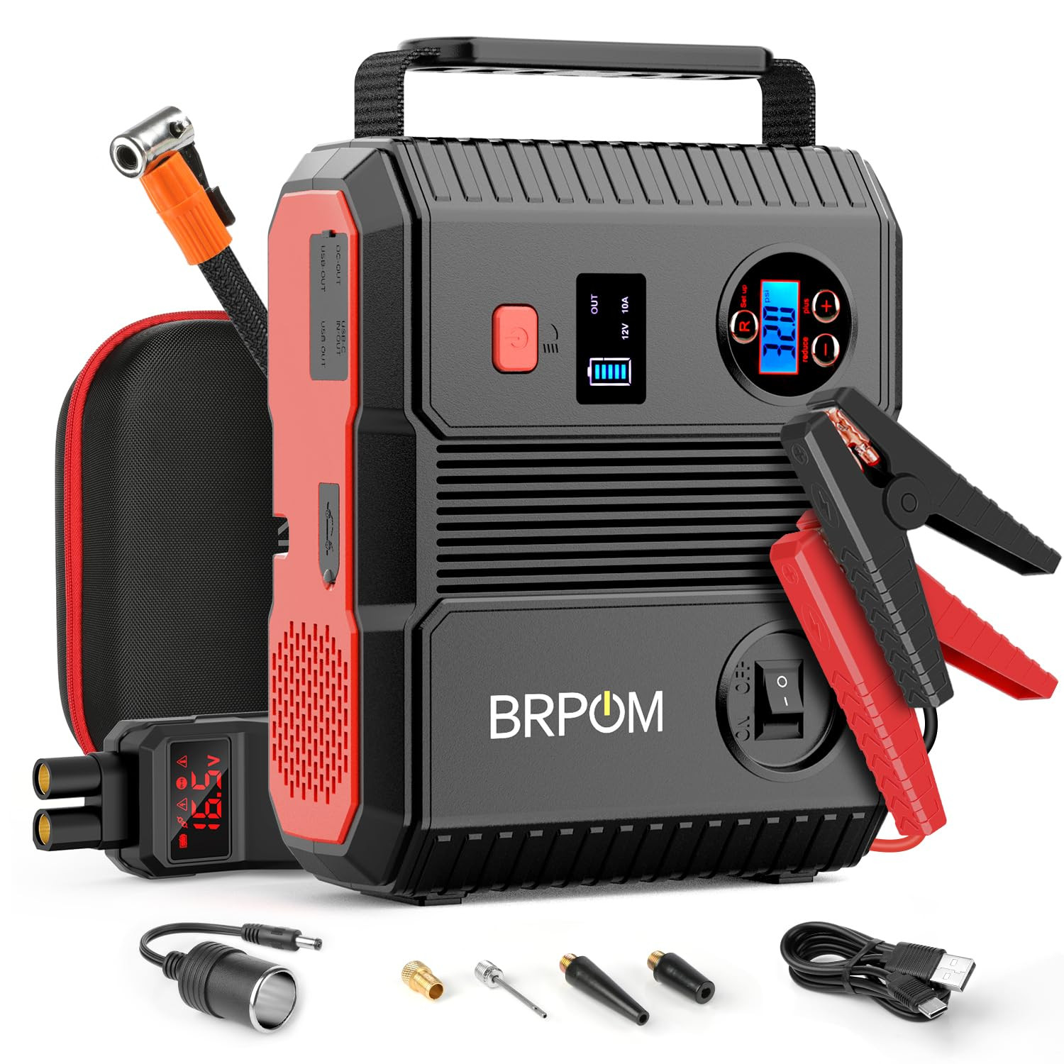 Car Jump Starter with Air Compressor, 150PSI 7000A Peak 24000mah (Up to All Gas or 8.0L Diesel En... | Amazon (US)