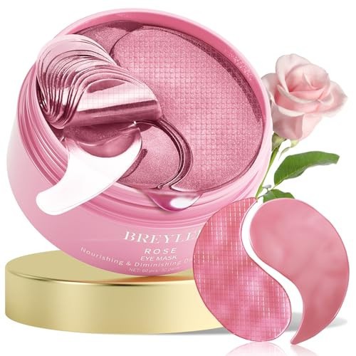 BREYLEE Rose Eye Mask– 60 Pcs, Under Eye Patches, Patches For Puffy Eyes,Hydrates, Improves And Firms The Eye Area, Suitable For Both Women And Men. | Amazon (US)