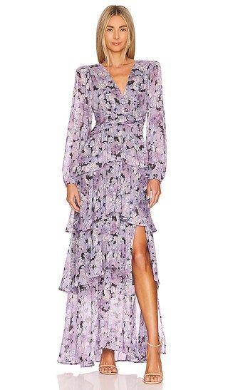 Anora Maxi Dress in Black & Purple Floral | Revolve Clothing (Global)