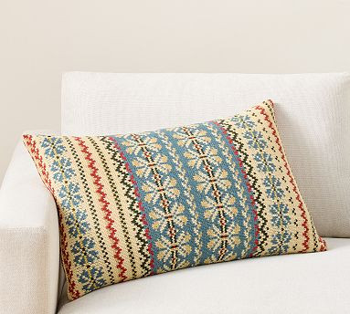 Knitted Lumbar Pillow Cover, 16" x 26" | Pottery Barn (US)