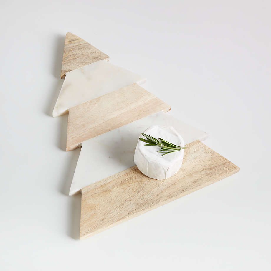 Taiga Small Wood and Marble Tree Board + Reviews | Crate & Barrel | Crate & Barrel