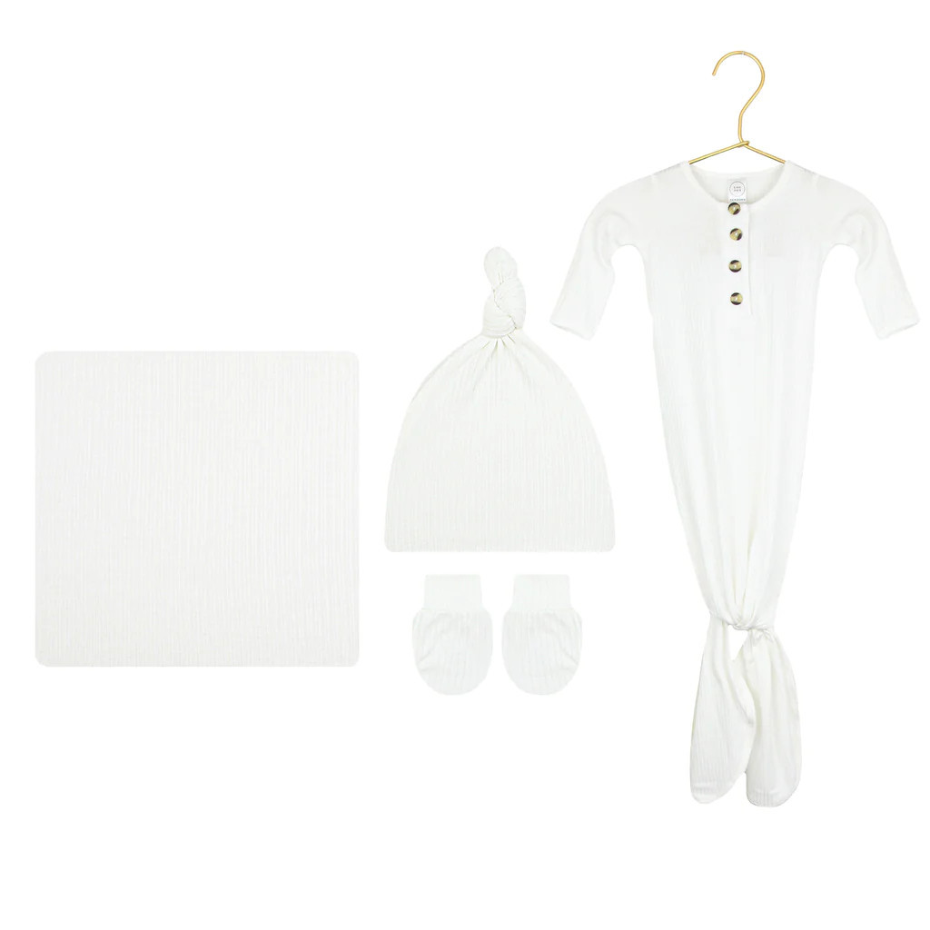 Wren Ribbed Newborn Hat Bundle (Gown) | Lou Lou & Company