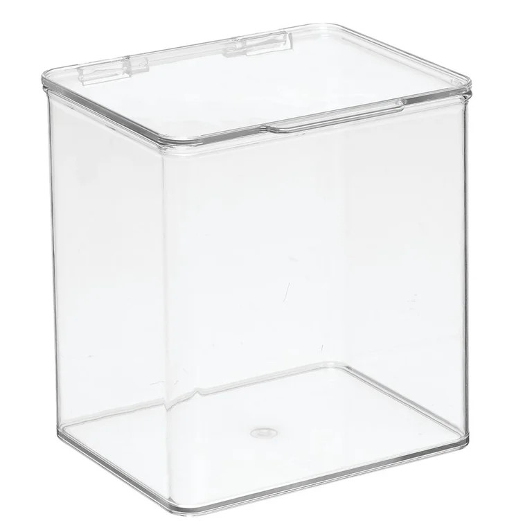 mDesign Plastic Stackable Box Household Storage Container with Attached Hinged Lid - Organizer fo... | Walmart (US)