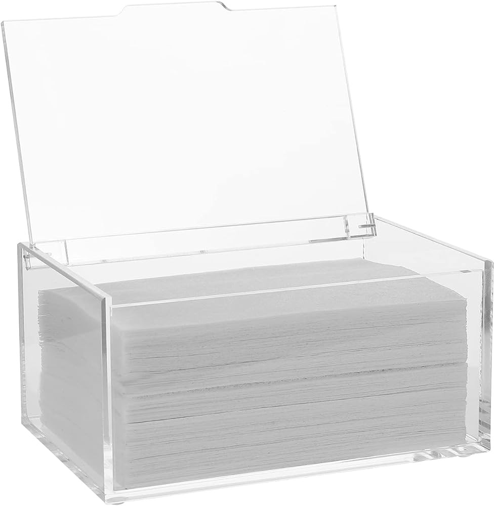 rejomiik Acrylic Dryer Sheet Holder Clear Dryer Sheet Dispenser Container Box with Lid and Anti S... | Amazon (US)