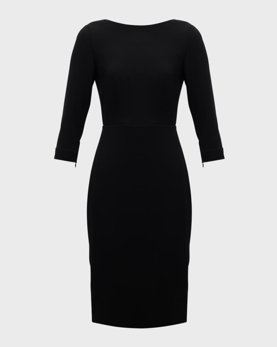 Theory Varetta Admiral Crepe Sheath Dress, Black | Neiman Marcus