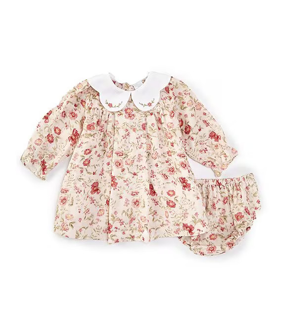 Baby Girls 3-24 Months Peter Pan Scalloped Collar Long Sleeve Dress | Dillard's