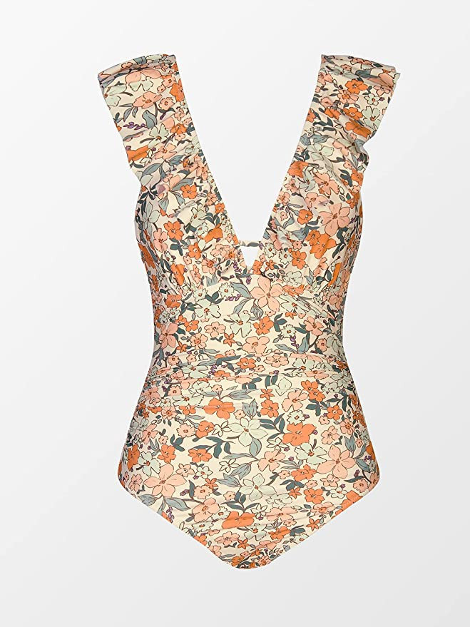 CUPSHE Women's V Neck One Piece Swimsuit Ruffled Lace Up Monokini | Amazon (US)