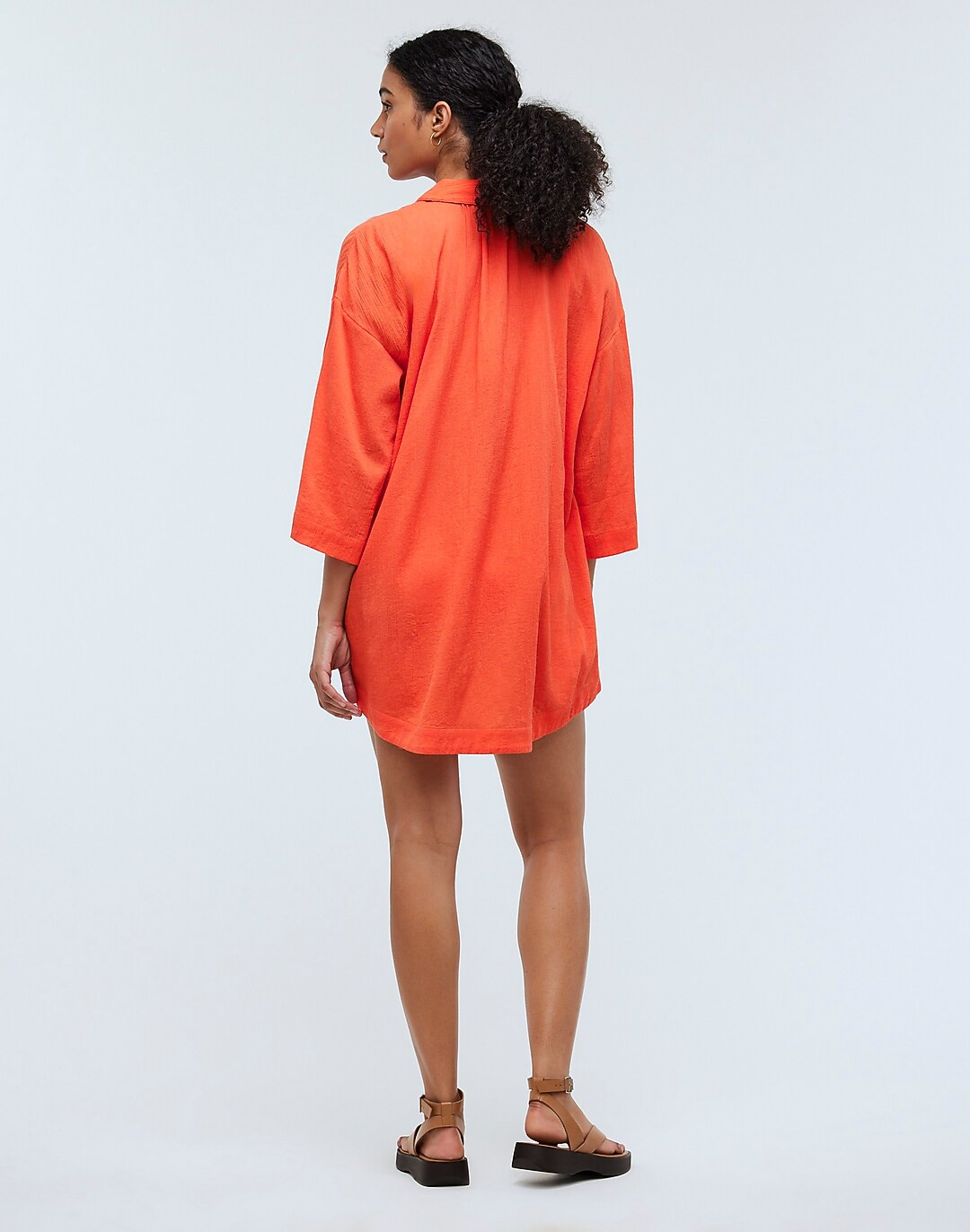 Crinkle Cotton Cover-Up Mini Shirtdress | Madewell