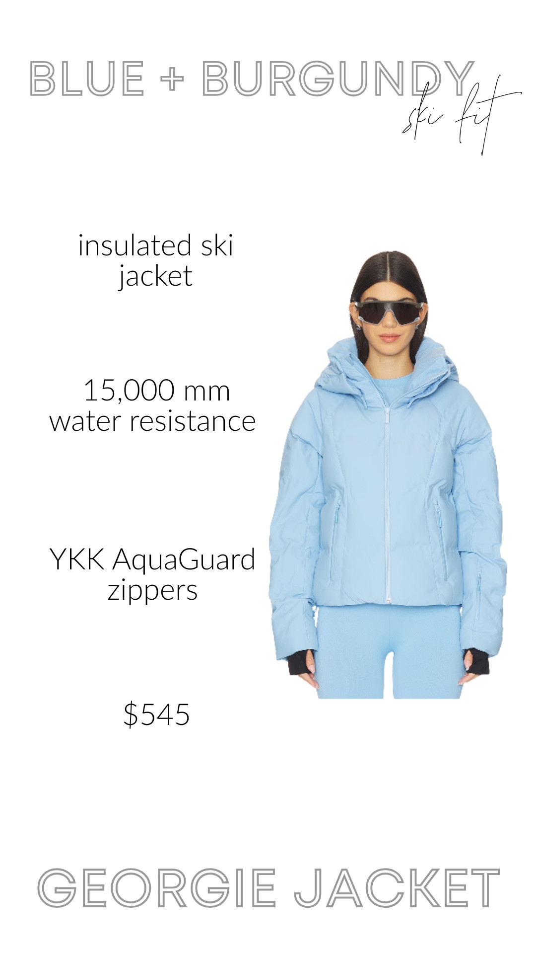 This baby-blue puffer is the winter piece your wardrobe has been waiting for. Effortlessly elegant with a tech-chic edge — the clean silhouette and soft hue make it perfect for ski mornings, city snow days, or holiday travel.
Pair it with rich burgundy or charcoal and you have a color combo that feels luxe without being loud. Built to layer, designed to last, and totally worthy of your curated cold-weather capsule.