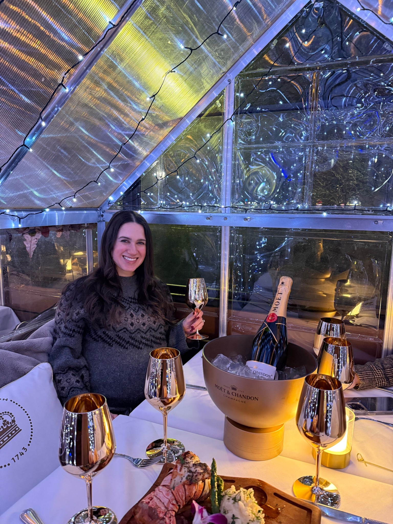 Book club meet up at mezze on the river ❄️Love this sweater for the holidays!! Wearing size M

Book rating was between 3-4/5 depending on girl!

(Champagne glass just a prop for this photo) 😅🥂

#LTKBump #LTKHoliday