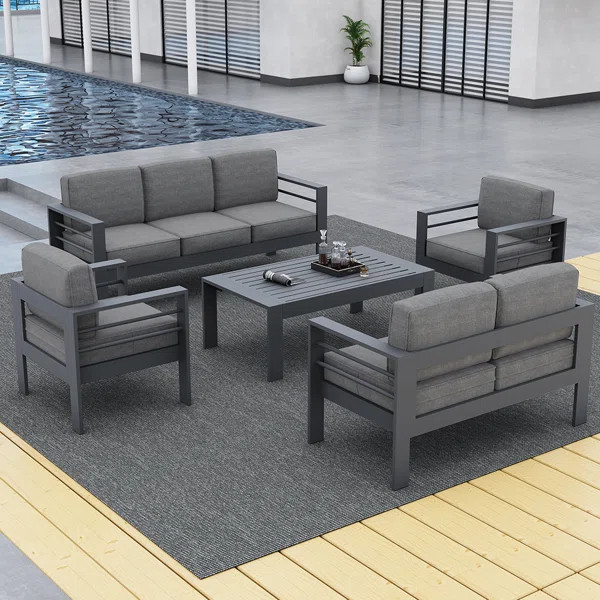 7 - Person Outdoor Seating Group with Cushions | Wayfair North America