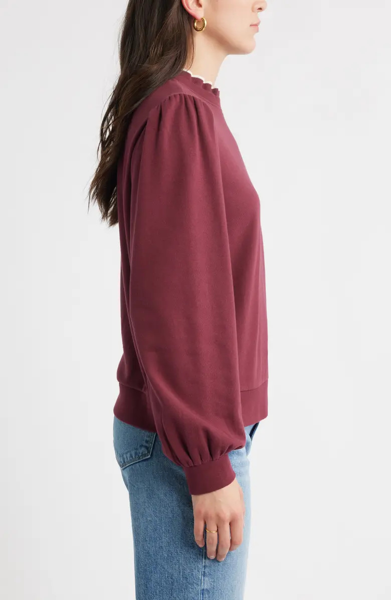 Ruffle Crewneck Sweatshirt | Nordstrom
