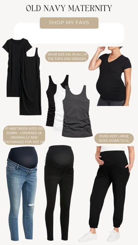 The maternity staples that got me through my pregnancy.  Old Navy maternity definitely runs large. I am typically a size 1x 18/20 and can wear their XXL and sometimes I feel like that was even too big. 



#LTKsalealert #LTKplussize #LTKbump