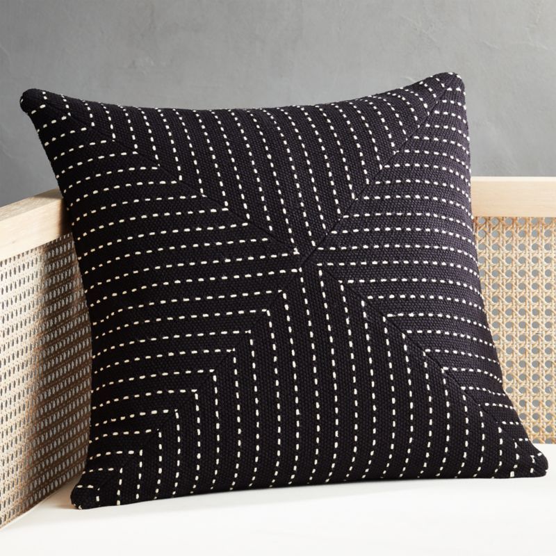 20" Clique Black Pillow with Down-Alternative Insert + Reviews | CB2 | CB2