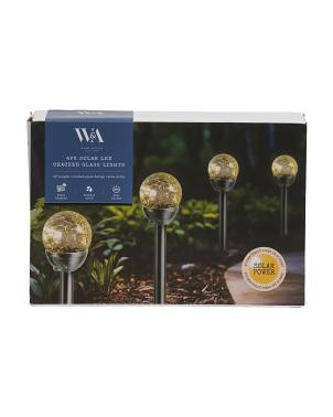 4pk Outdoor Solar Globe Stake Pathway Lights | TJ Maxx