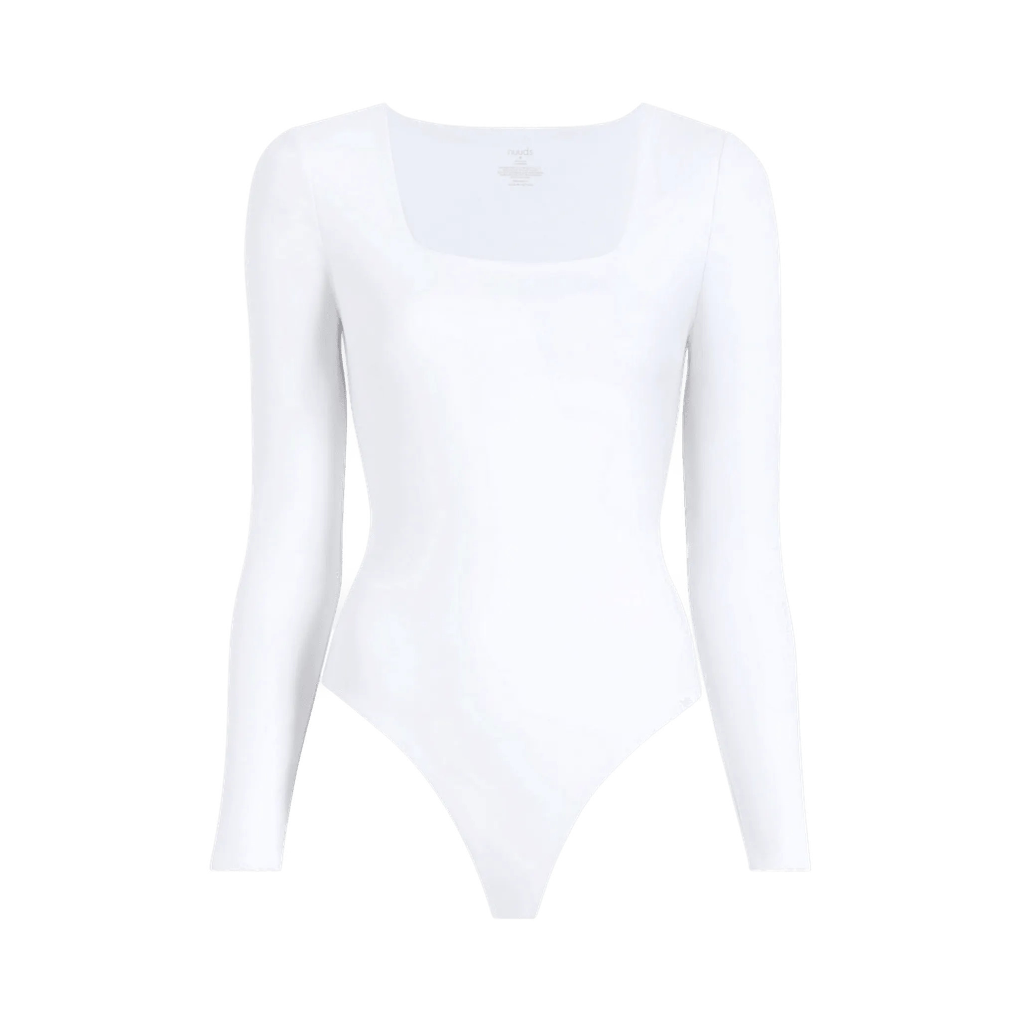 Women's Square Neck Bodysuit | White - nuuds | nuuds
